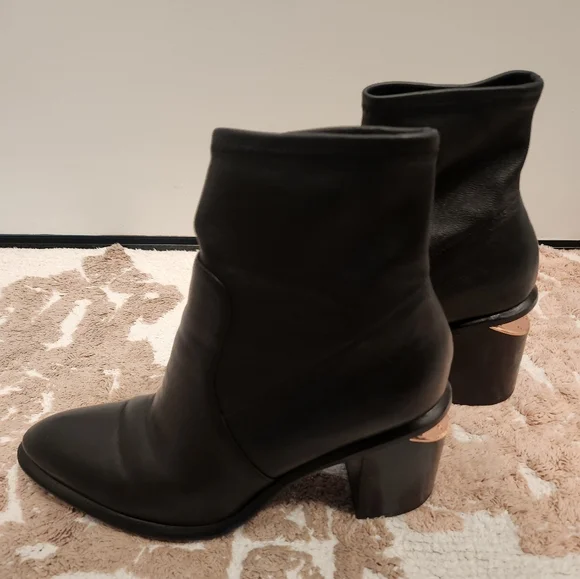 Alexander Wang Anna Stretch Bootie Boots Black Size 37 - Picture 9 of 14